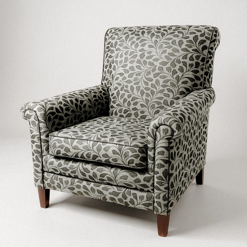 Traditional Armchair Transformation – Botanical Print Reupholstery